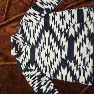 Cozy Black and White Patterned Women's Quarter Zip